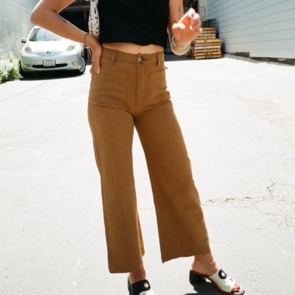 Lisa Says Gah brown wide leg pants (24 W)